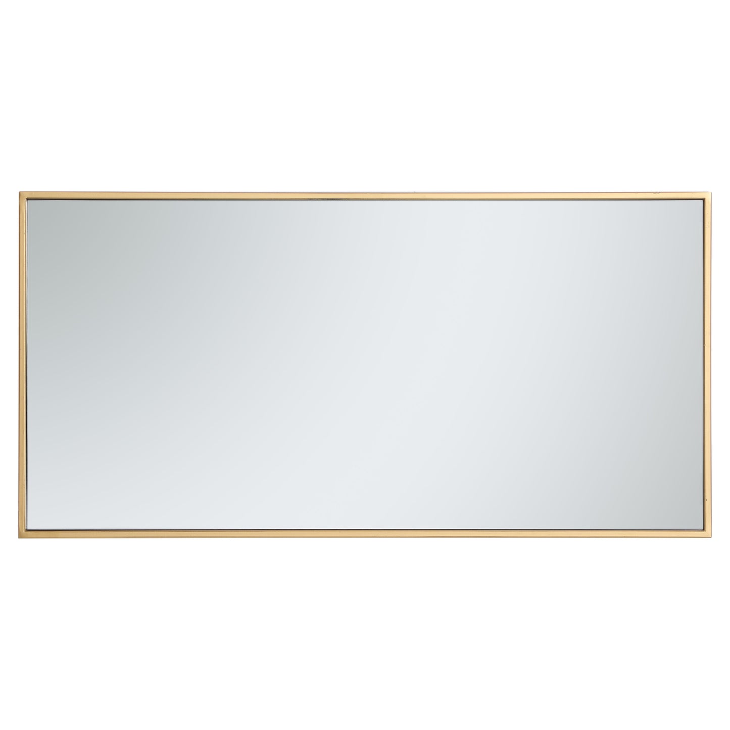 MR41836BR Monet 18" x 36" Metal Framed Rectangular Mirror in Brass
