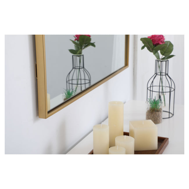 MR43040BR Monet 30" x 40" Metal Framed Rectangular Mirror in Brass