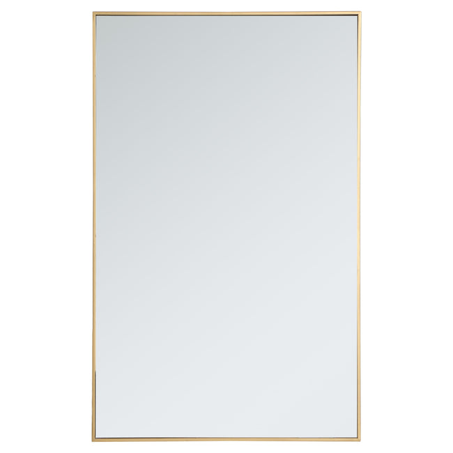 MR43048BR Monet 30" x 48" Metal Framed Rectangular Mirror in Brass