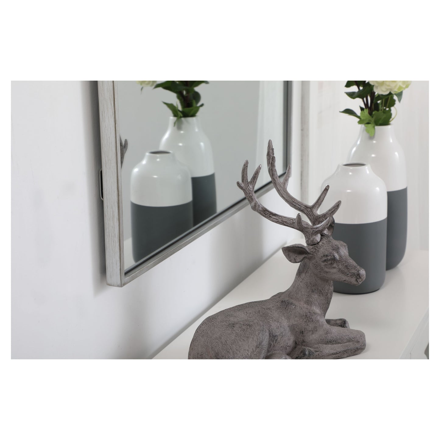 MR43048S Monet 30" x 48" Metal Framed Rectangular Mirror in Silver