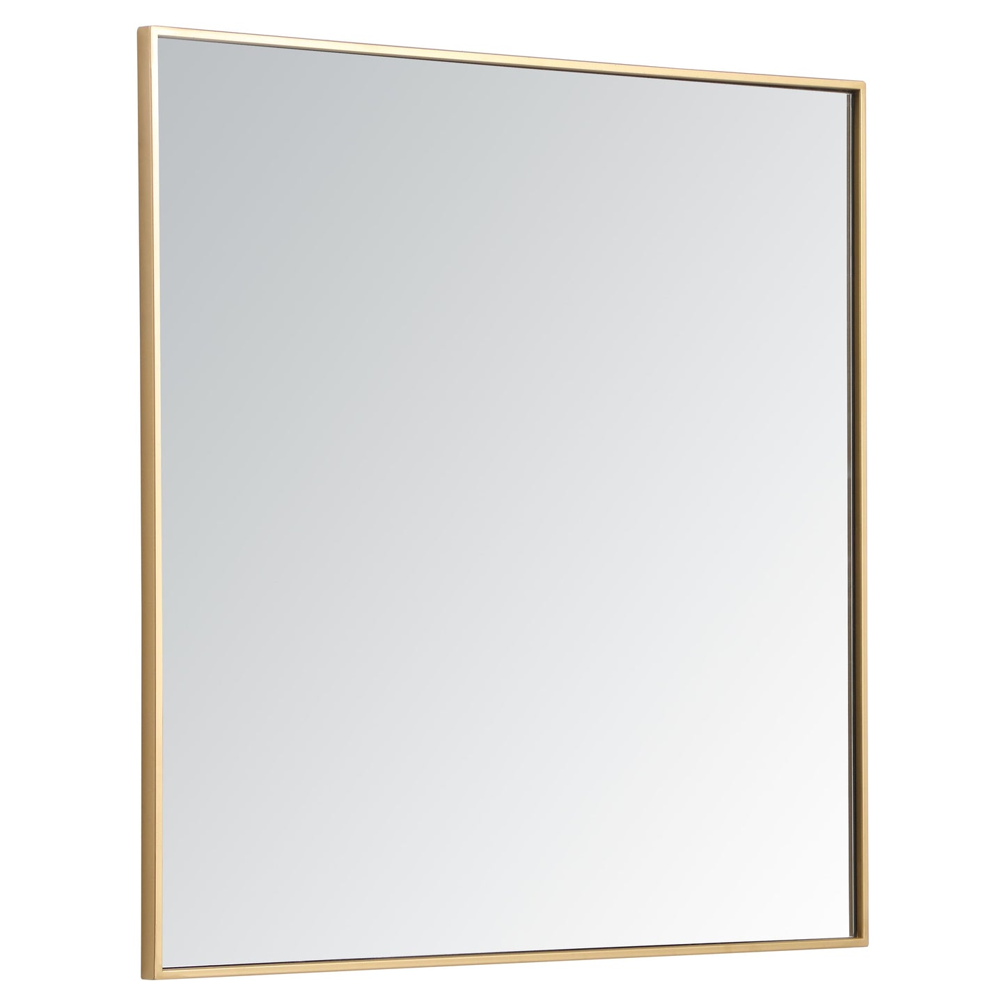 MR43636BR Monet 36" x 36" Metal Framed Square Mirror in Brass