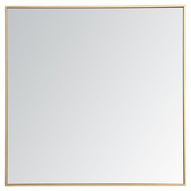 MR43636BR Monet 36" x 36" Metal Framed Square Mirror in Brass