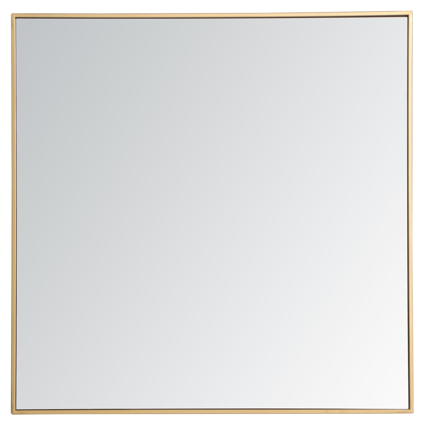 MR43636BR Monet 36" x 36" Metal Framed Square Mirror in Brass