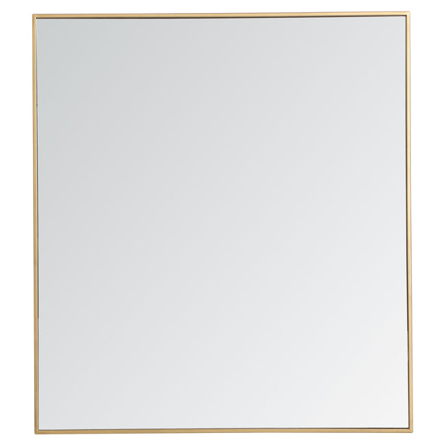 MR43640BR Monet 36" x 40" Metal Framed Rectangular Mirror in Brass