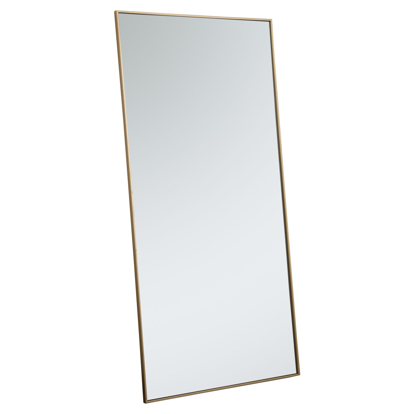 MR43672BR Monet 36" x 72" Metal Framed Rectangular Mirror in Brass