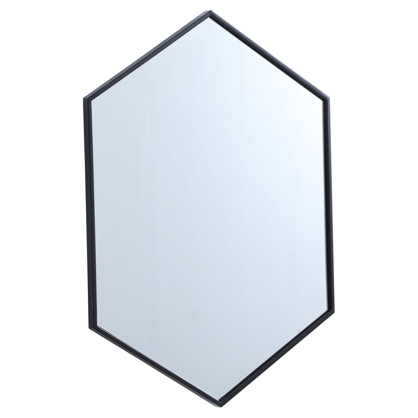 MR4424BK Decker 24" x 34" Metal Framed Hexagon Mirror in Black
