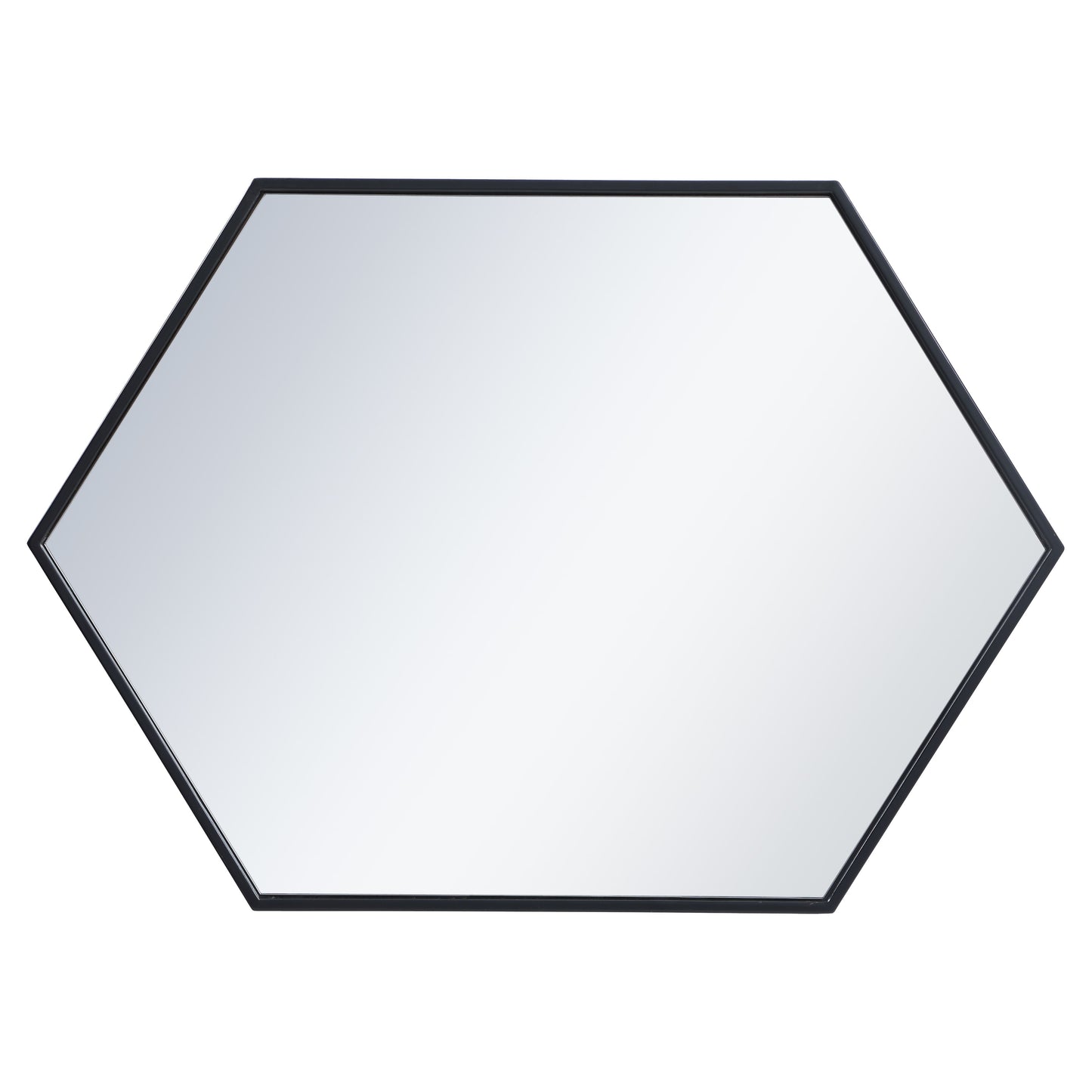 MR4424BK Decker 24" x 34" Metal Framed Hexagon Mirror in Black
