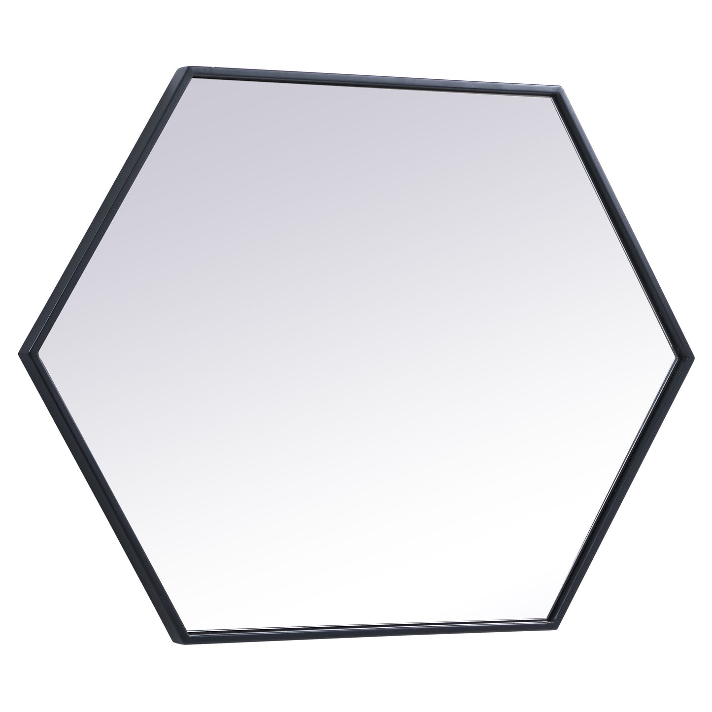 MR4424BK Decker 24" x 34" Metal Framed Hexagon Mirror in Black