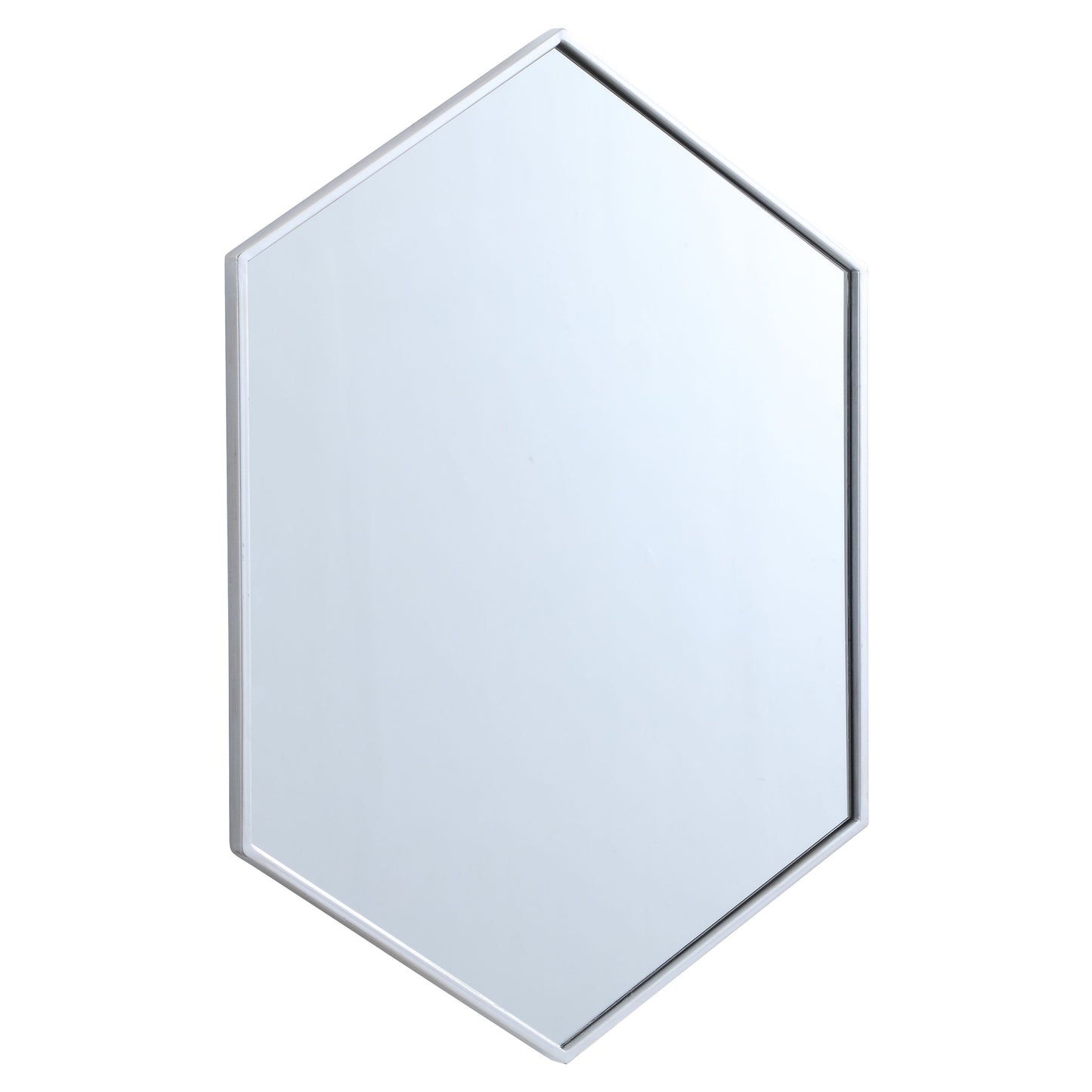 MR4424S Decker 24" x 34" Metal Framed Hexagon Mirror in Silver