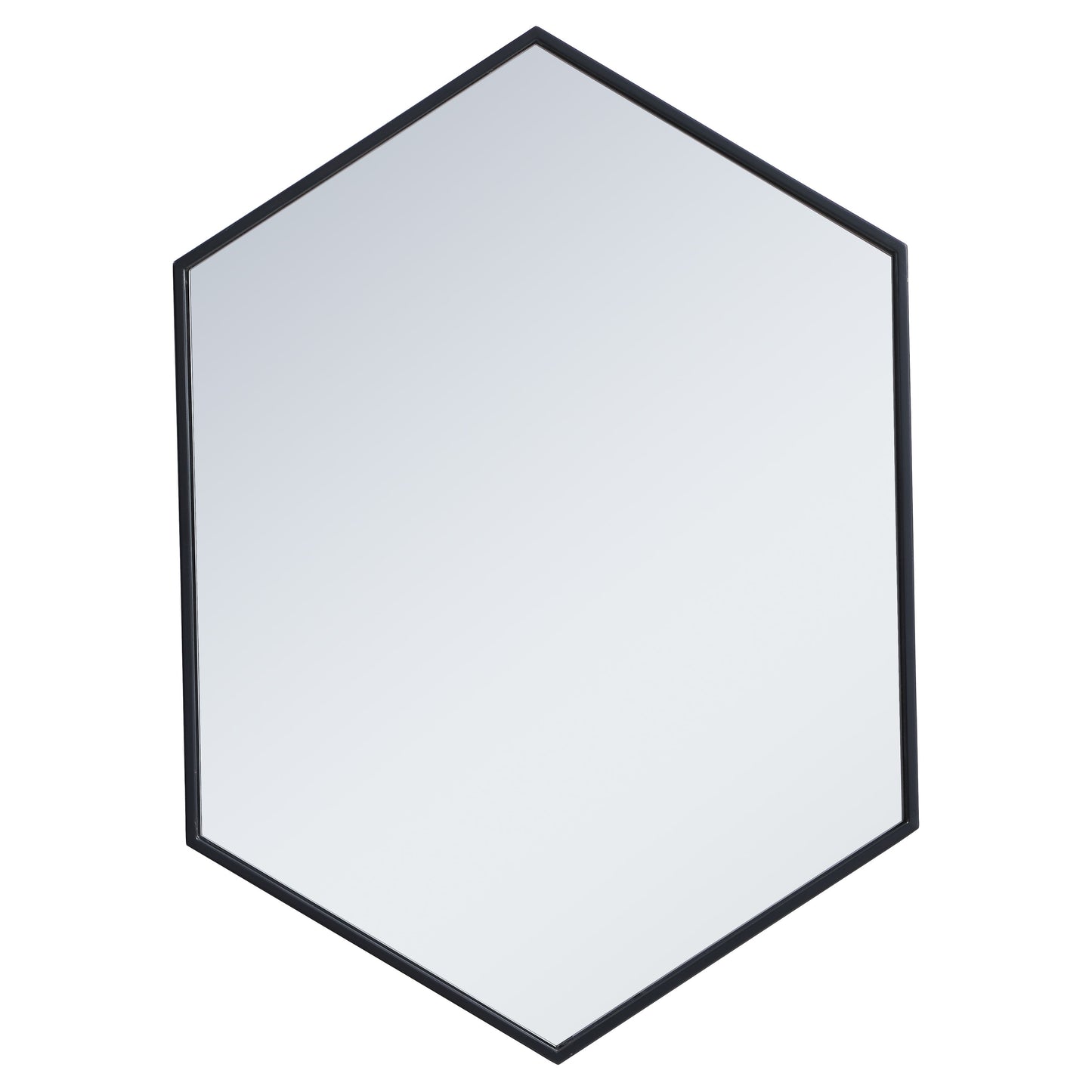 MR4424BK Decker 24" x 34" Metal Framed Hexagon Mirror in Black