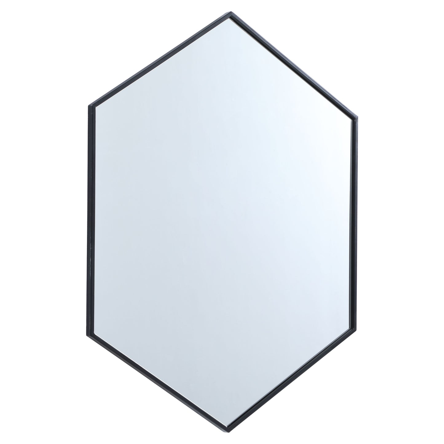 MR4430BK Decker 30" x 40" Metal Framed Hexagon Mirror in Black
