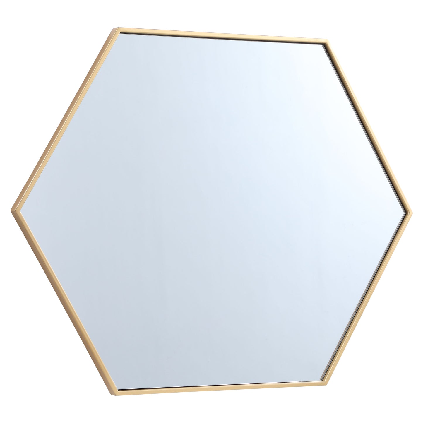 MR4430BR Decker 30" x 40" Metal Framed Hexagon Mirror in Brass
