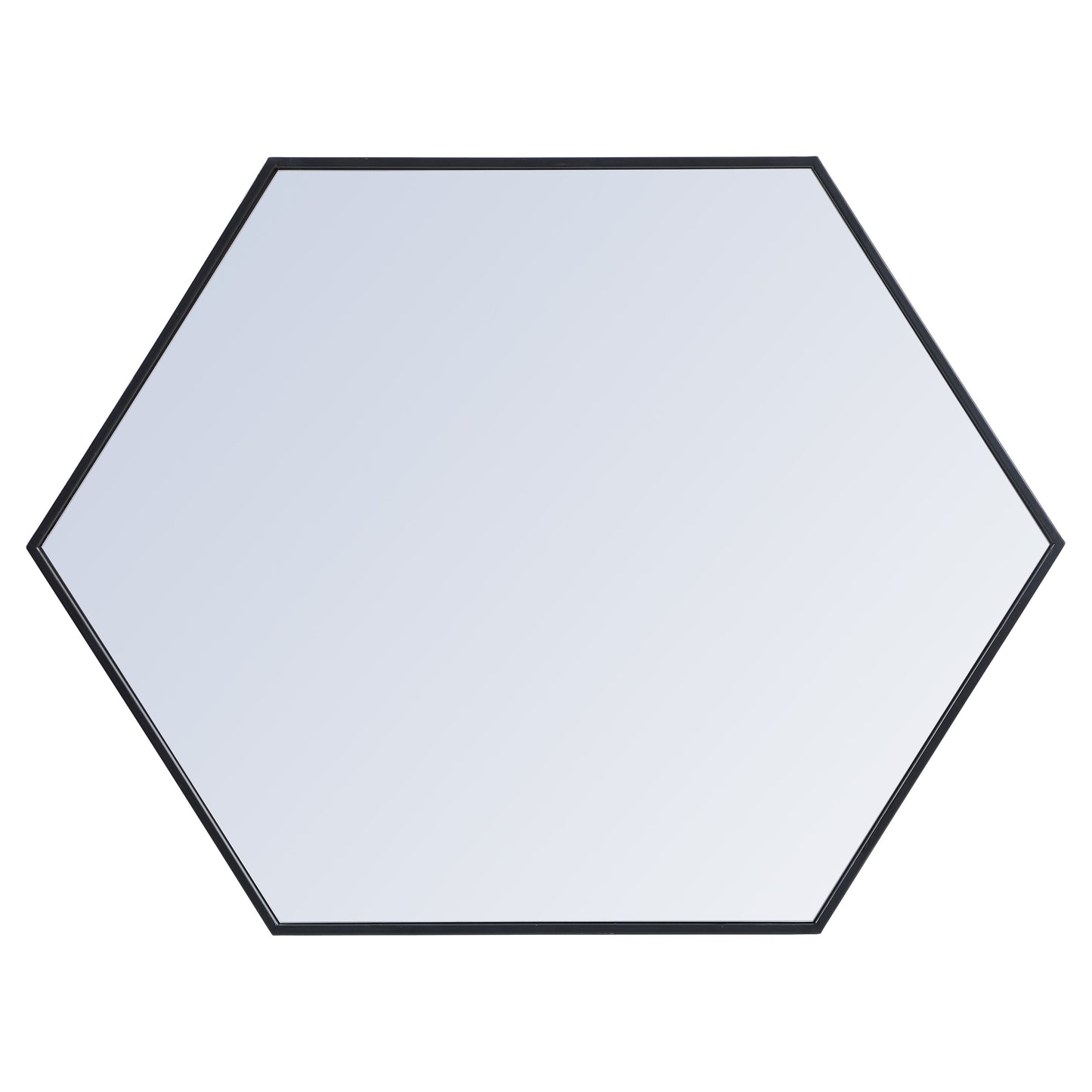 MR4430BK Decker 30" x 40" Metal Framed Hexagon Mirror in Black