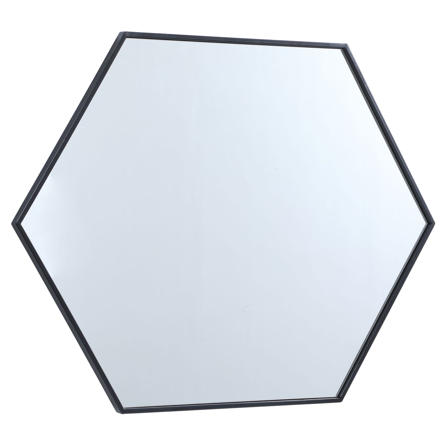 MR4430BK Decker 30" x 40" Metal Framed Hexagon Mirror in Black