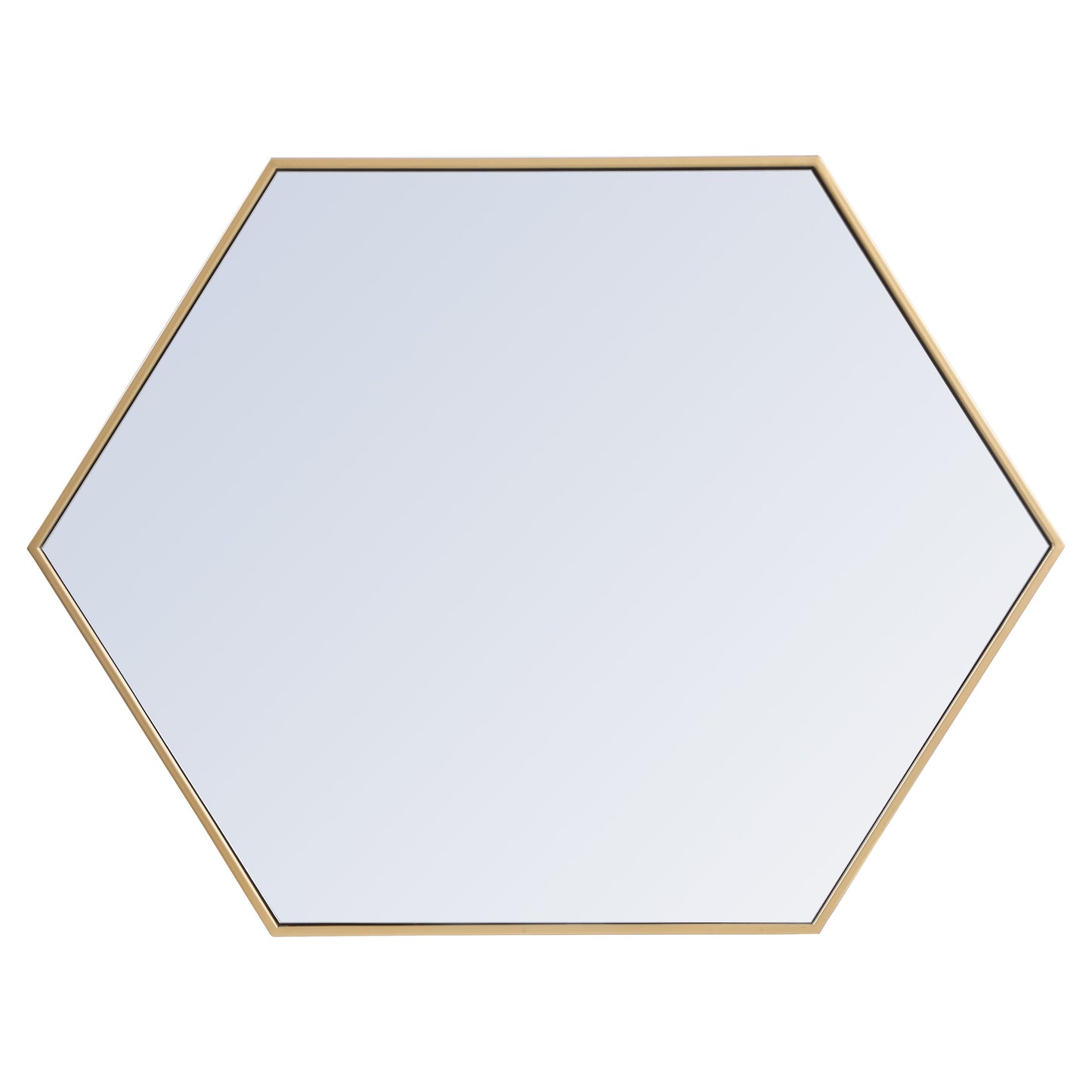 MR4430BR Decker 30" x 40" Metal Framed Hexagon Mirror in Brass