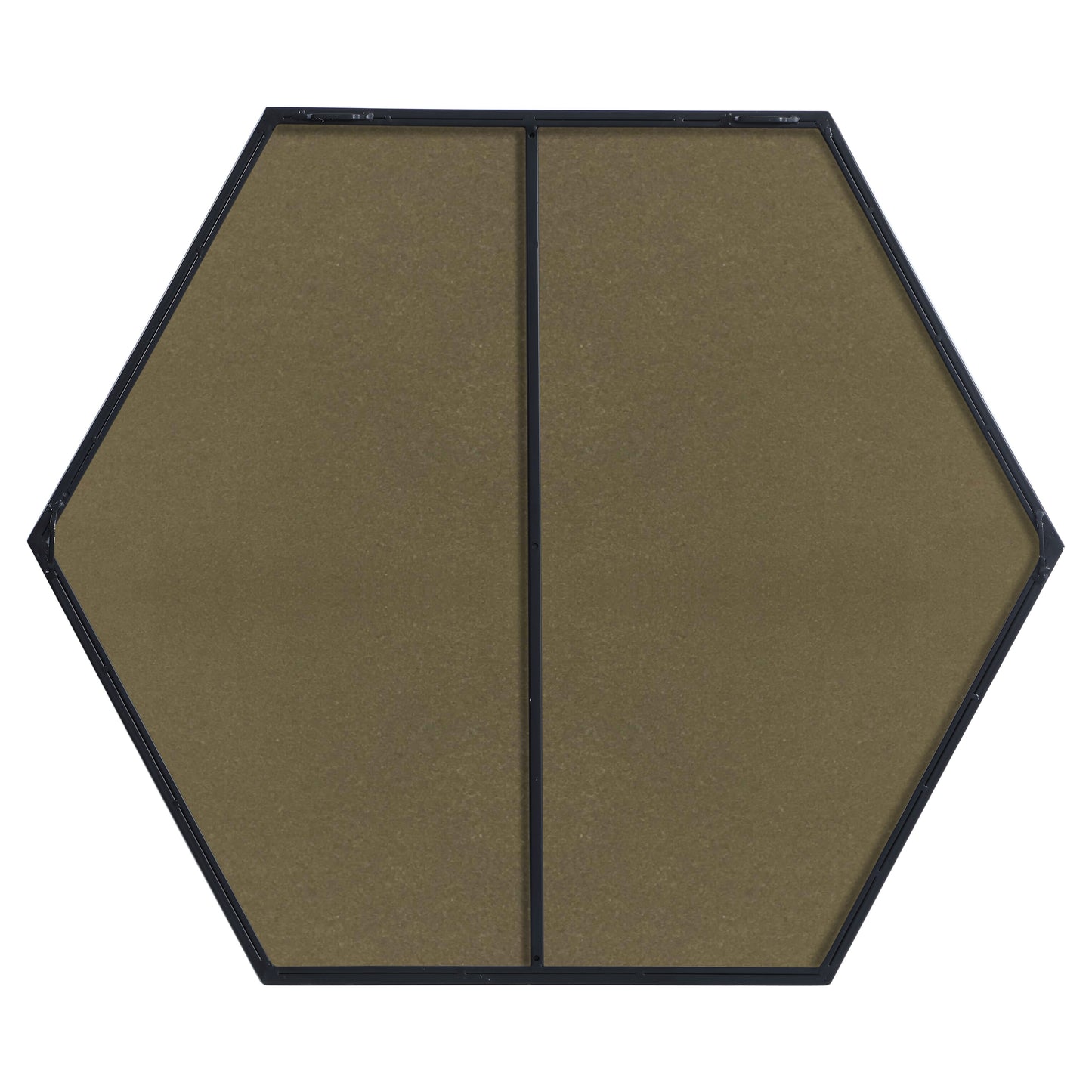 MR4538BK Decker 38" x 32" Metal Framed Hexagon Mirror in Black