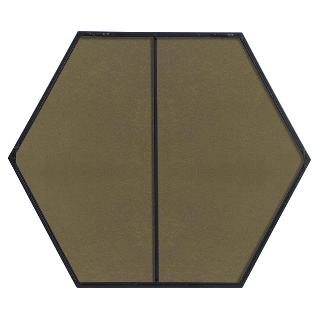 MR4538BK Decker 38" x 32" Metal Framed Hexagon Mirror in Black