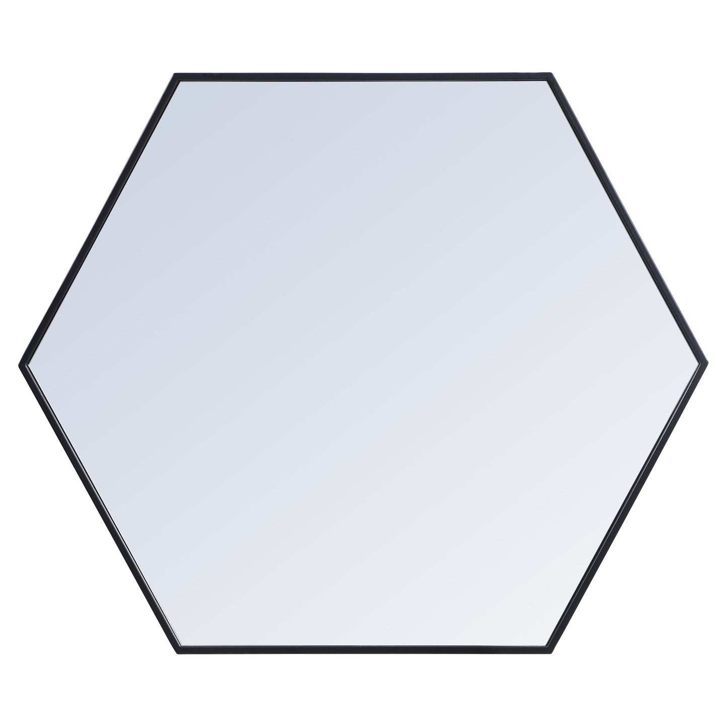 MR4538BK Decker 38" x 32" Metal Framed Hexagon Mirror in Black