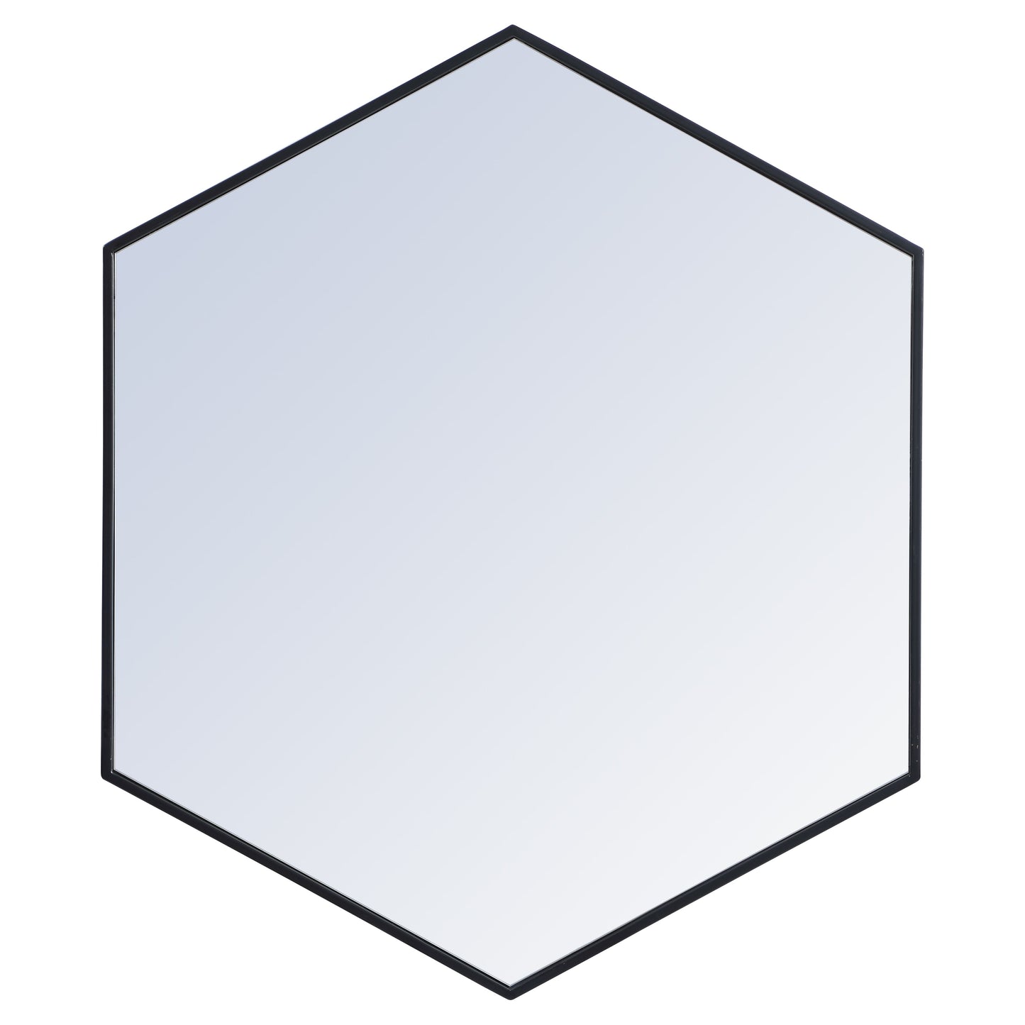 MR4538BK Decker 38" x 32" Metal Framed Hexagon Mirror in Black