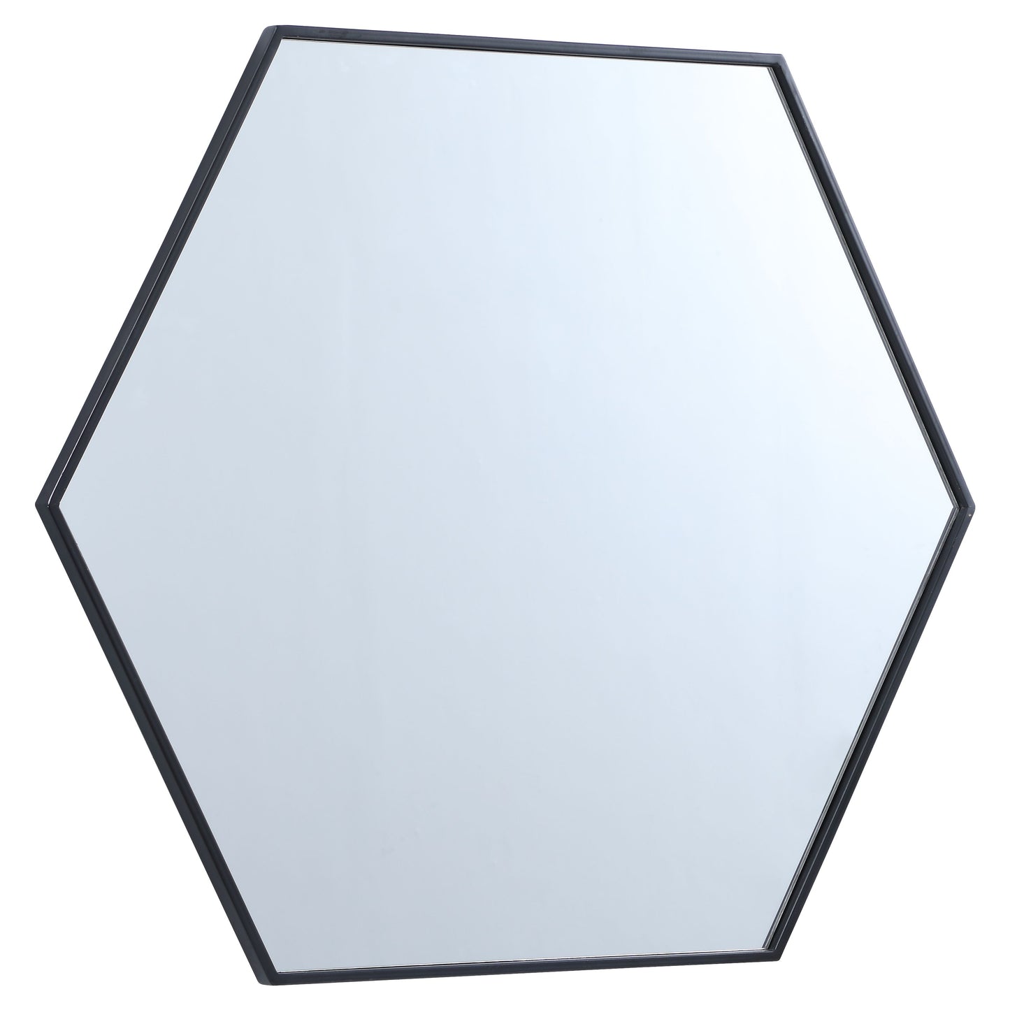 MR4538BK Decker 38" x 32" Metal Framed Hexagon Mirror in Black
