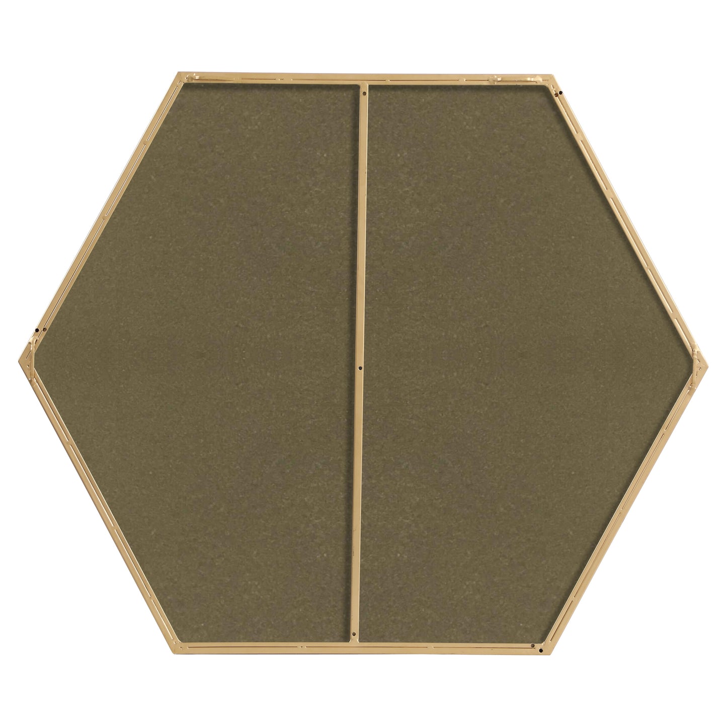 MR4538BR Decker 38" x 32" Metal Framed Hexagon Mirror in Brass