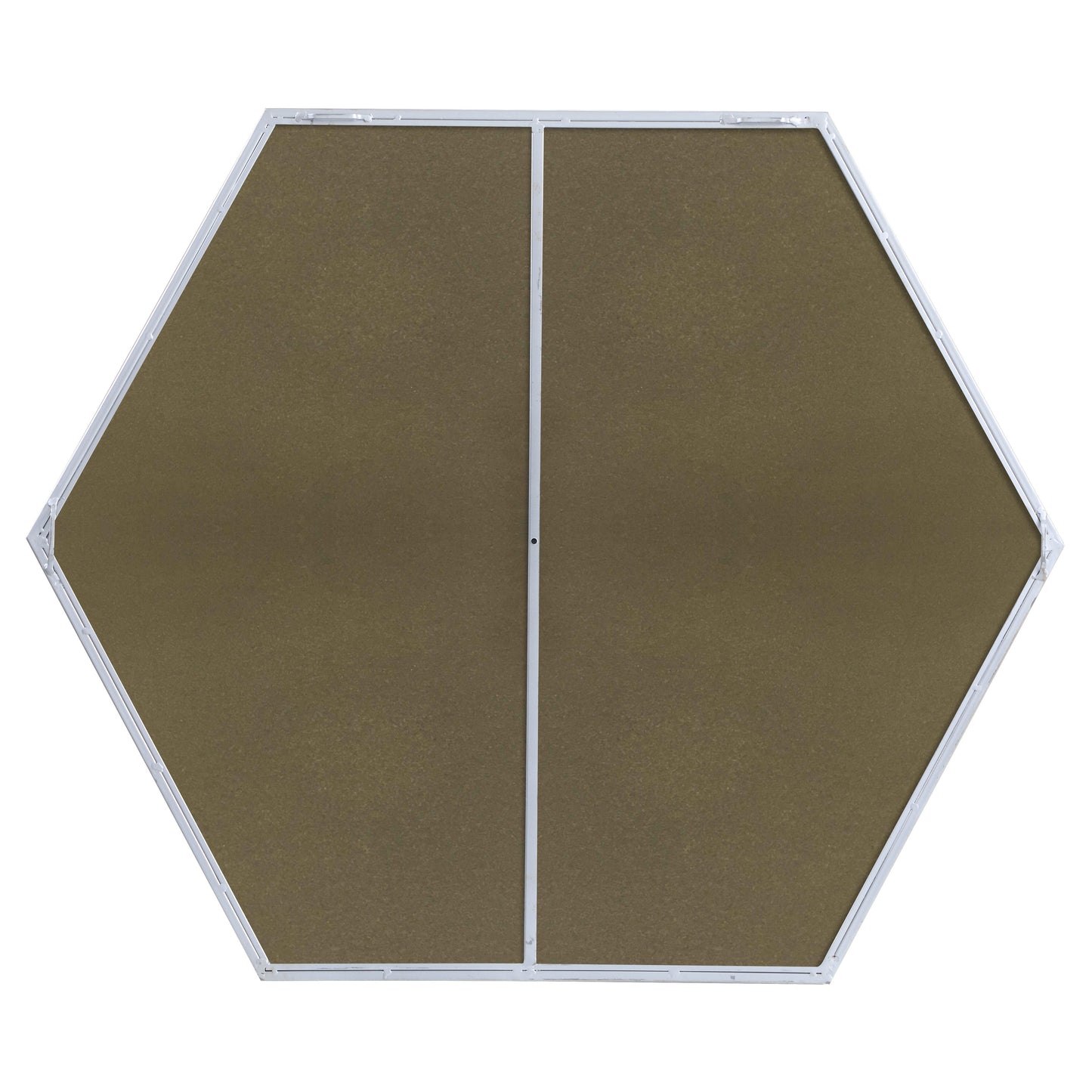 MR4538S Decker 38" x 32" Metal Framed Hexagon Mirror in Silver