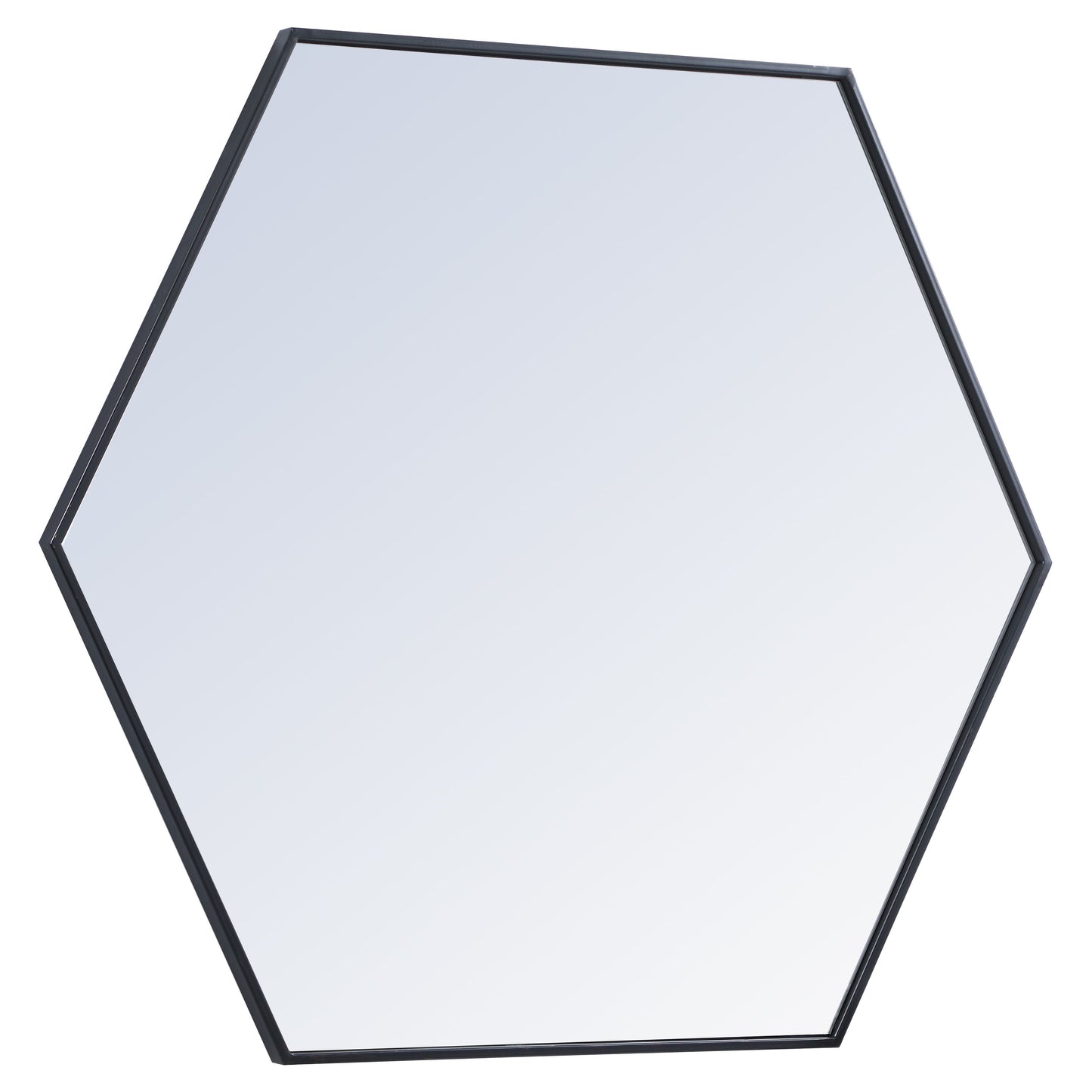 MR4541BK Decker 41" x 35" Metal Framed Hexagon Mirror in Black