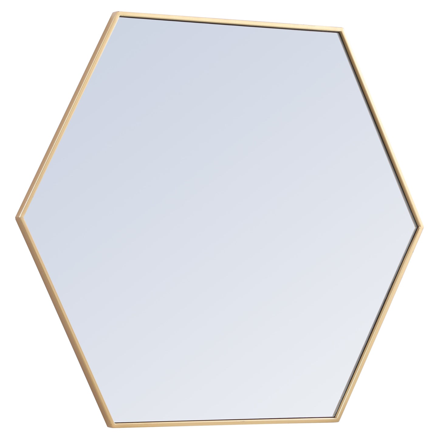 MR4541BR Decker 41" x 35" Metal Framed Hexagon Mirror in Brass