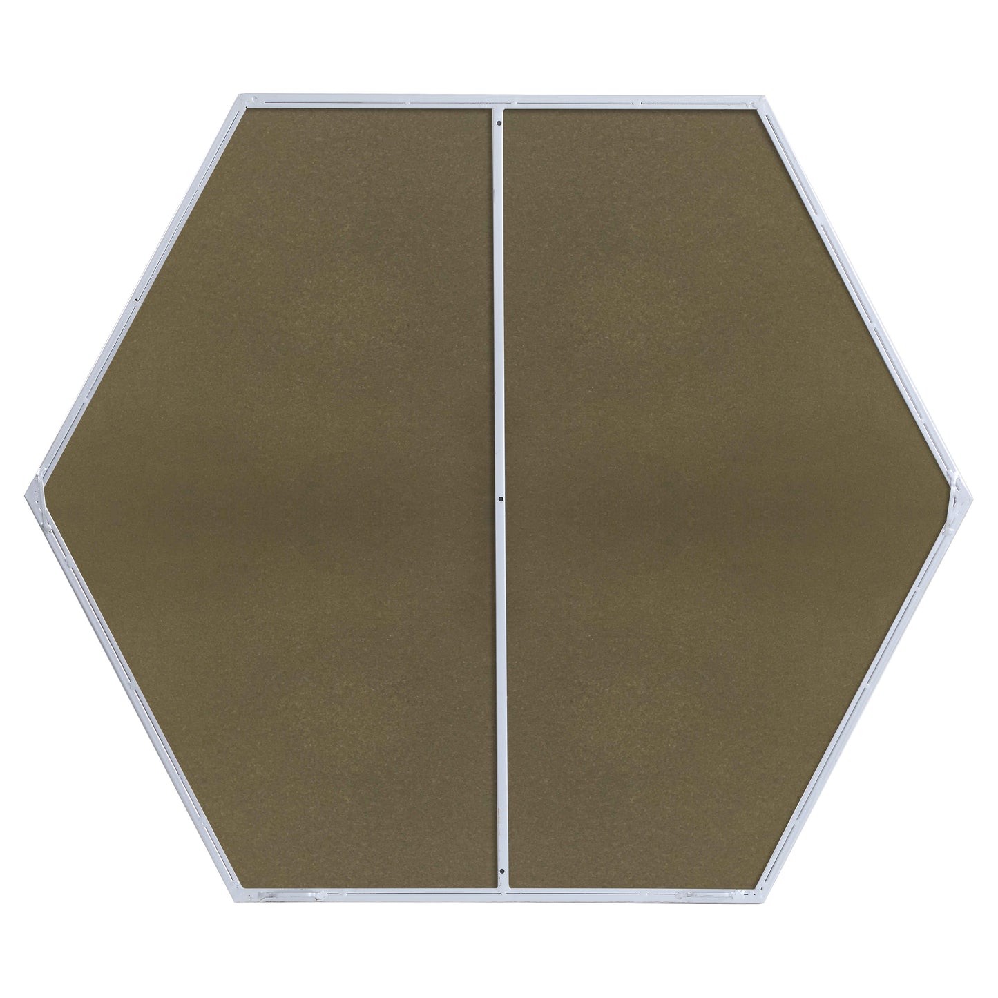 MR4541S Decker 41" x 35" Metal Framed Hexagon Mirror in Silver