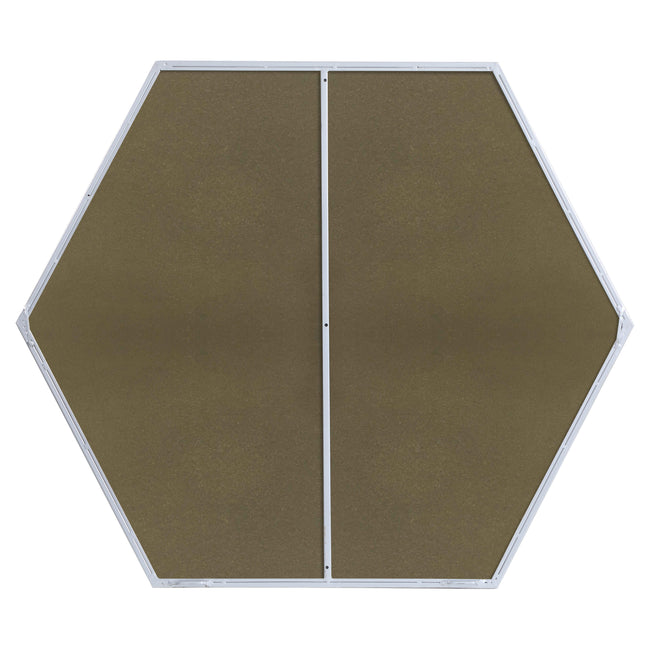 MR4541S Decker 41" x 35" Metal Framed Hexagon Mirror in Silver