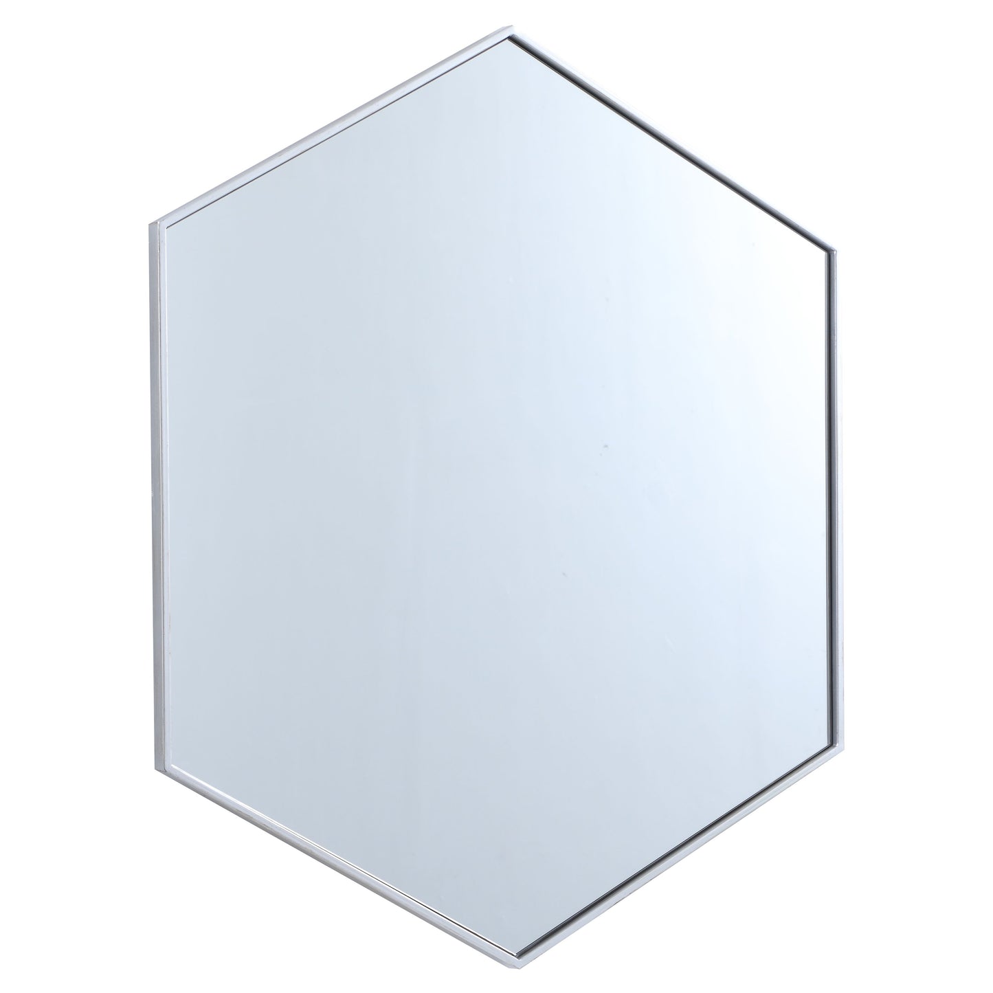 MR4541S Decker 41" x 35" Metal Framed Hexagon Mirror in Silver