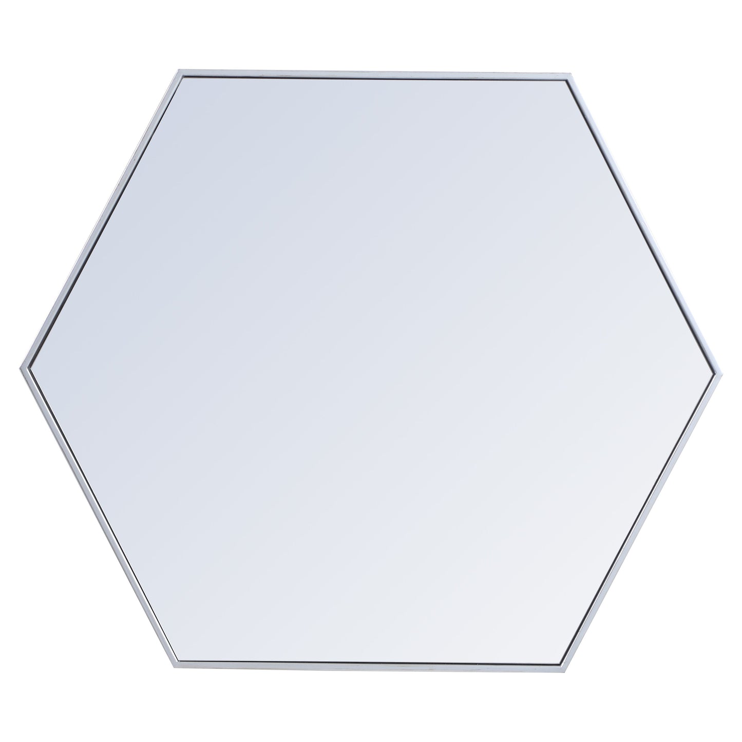 MR4541S Decker 41" x 35" Metal Framed Hexagon Mirror in Silver