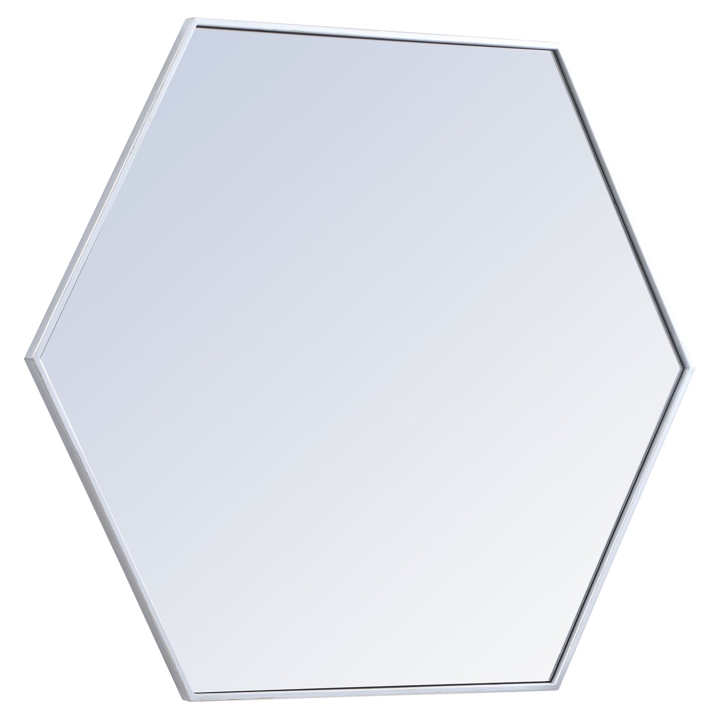 MR4541S Decker 41" x 35" Metal Framed Hexagon Mirror in Silver