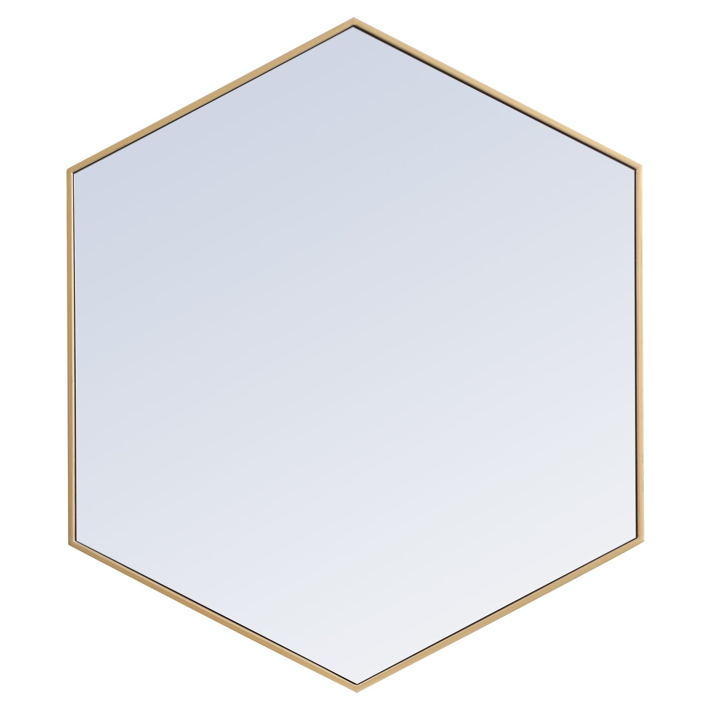 MR4541BR Decker 41" x 35" Metal Framed Hexagon Mirror in Brass