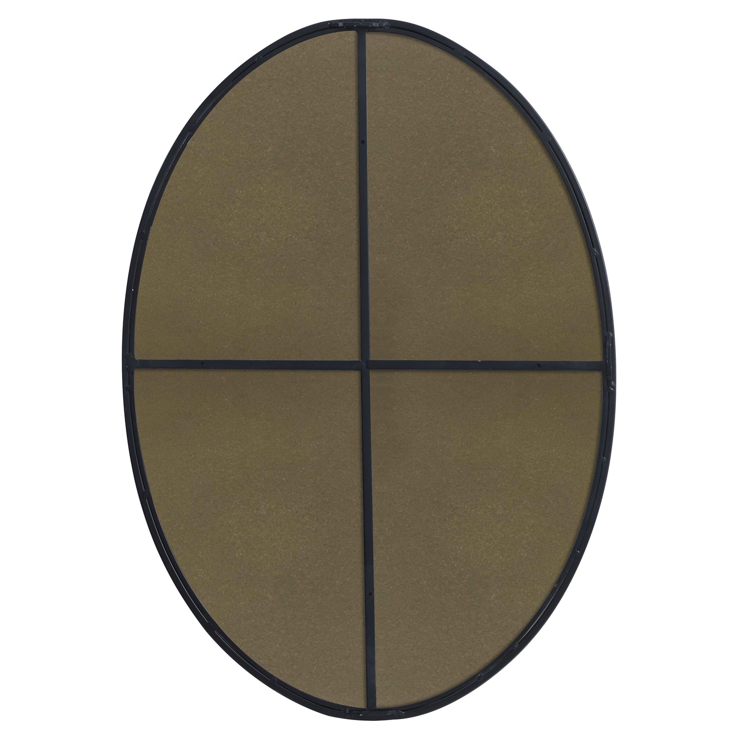 MR4624BK Decker 34" x 24" Metal Framed Oval Mirror in Black