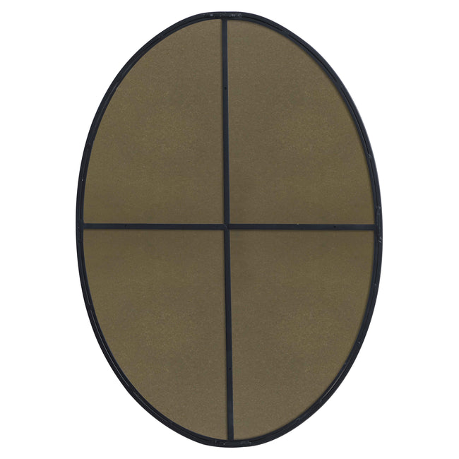 MR4624BK Decker 34" x 24" Metal Framed Oval Mirror in Black