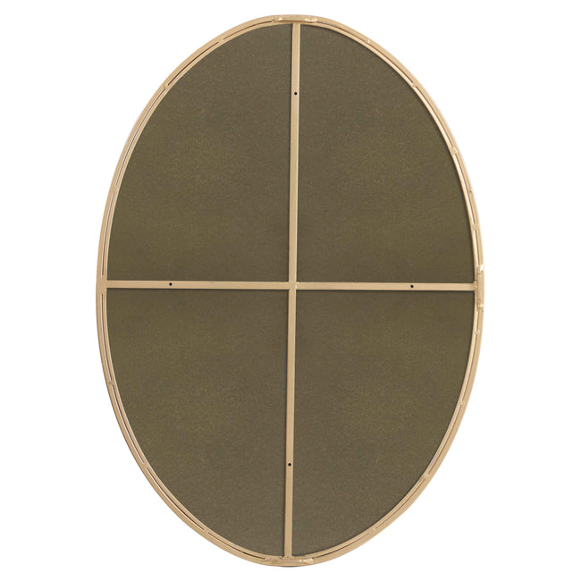 MR4624BR Decker 34" x 24" Metal Framed Oval Mirror in Brass