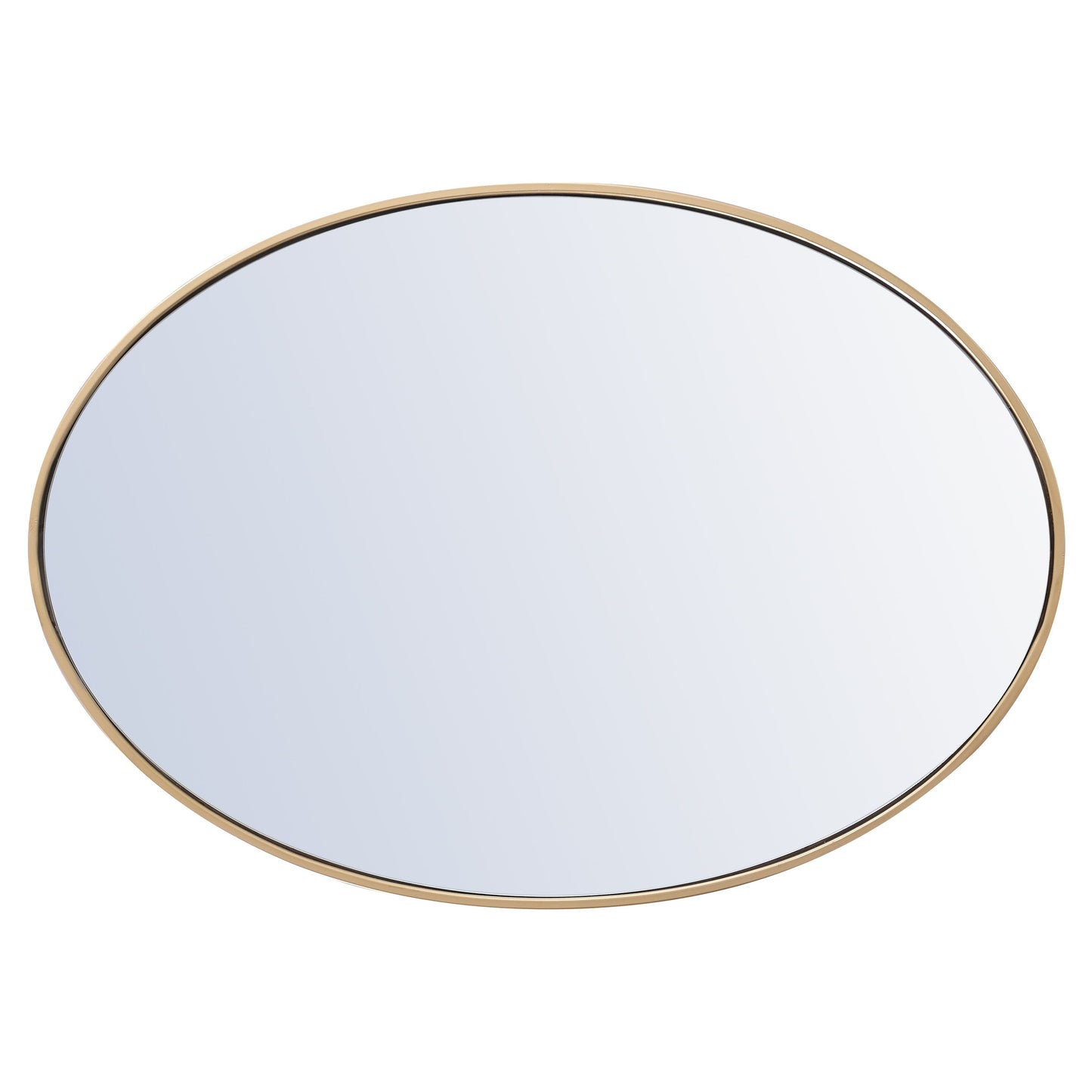 MR4624BR Decker 34" x 24" Metal Framed Oval Mirror in Brass
