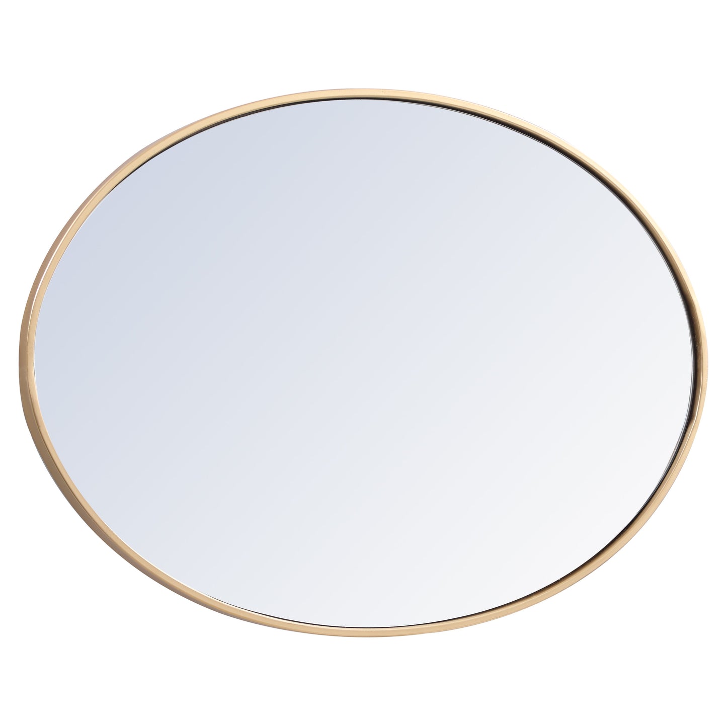 MR4624BR Decker 34" x 24" Metal Framed Oval Mirror in Brass