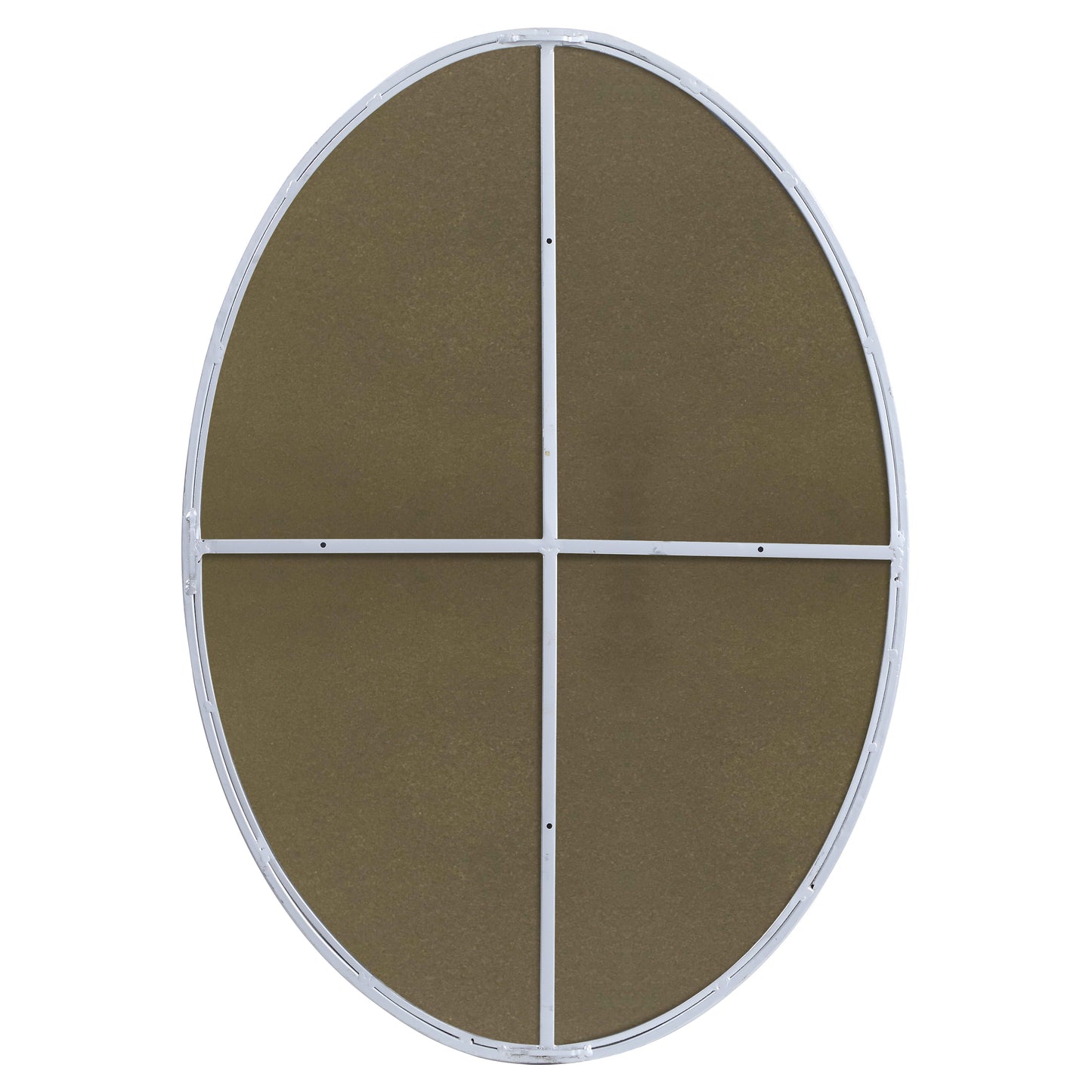 MR4624S Decker 34" x 24" Metal Framed Oval Mirror in Silver