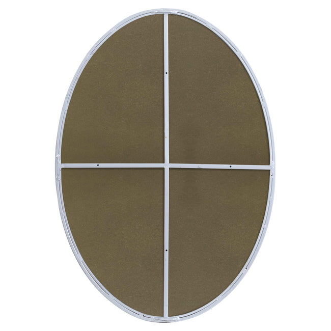 MR4624S Decker 34" x 24" Metal Framed Oval Mirror in Silver