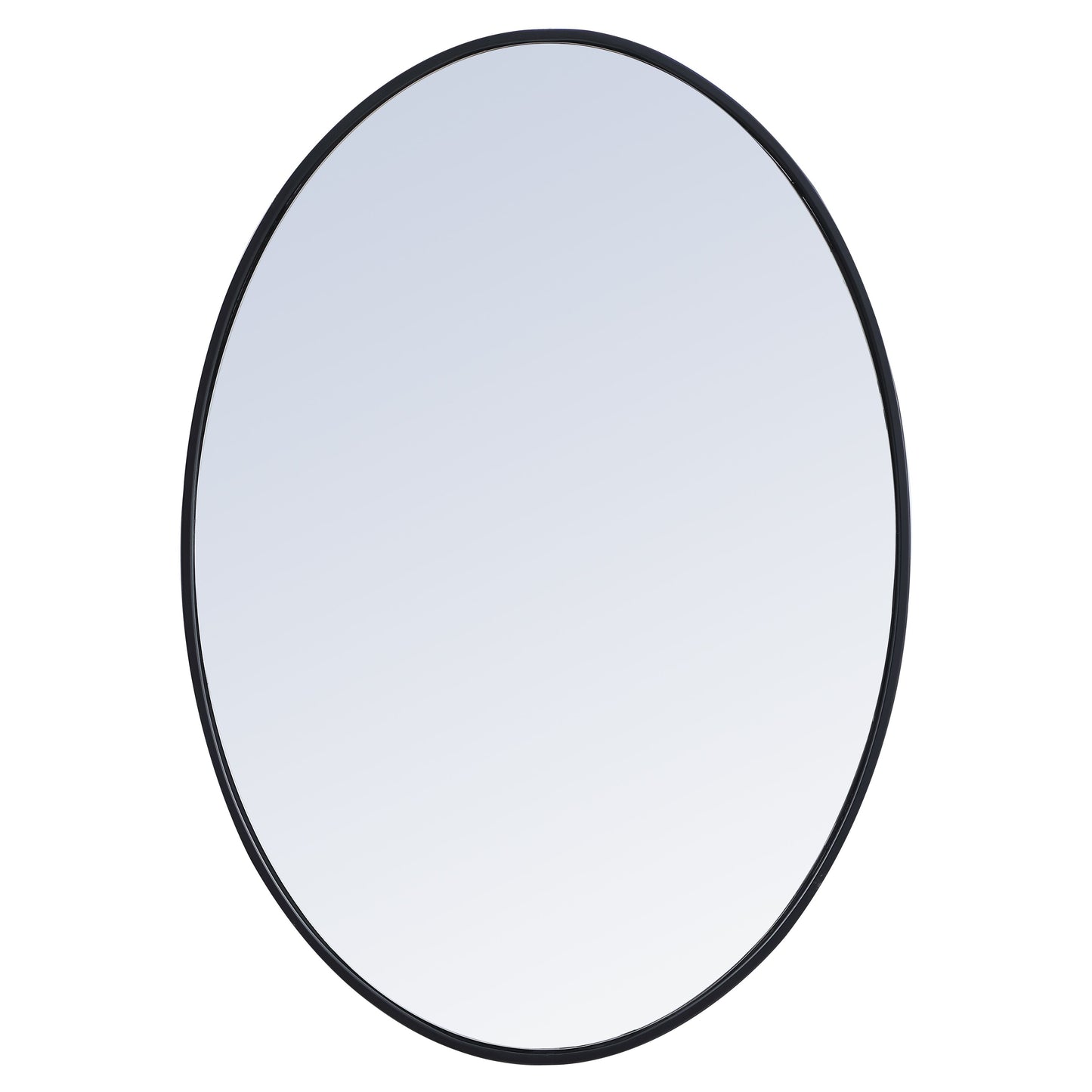 MR4624BK Decker 34" x 24" Metal Framed Oval Mirror in Black