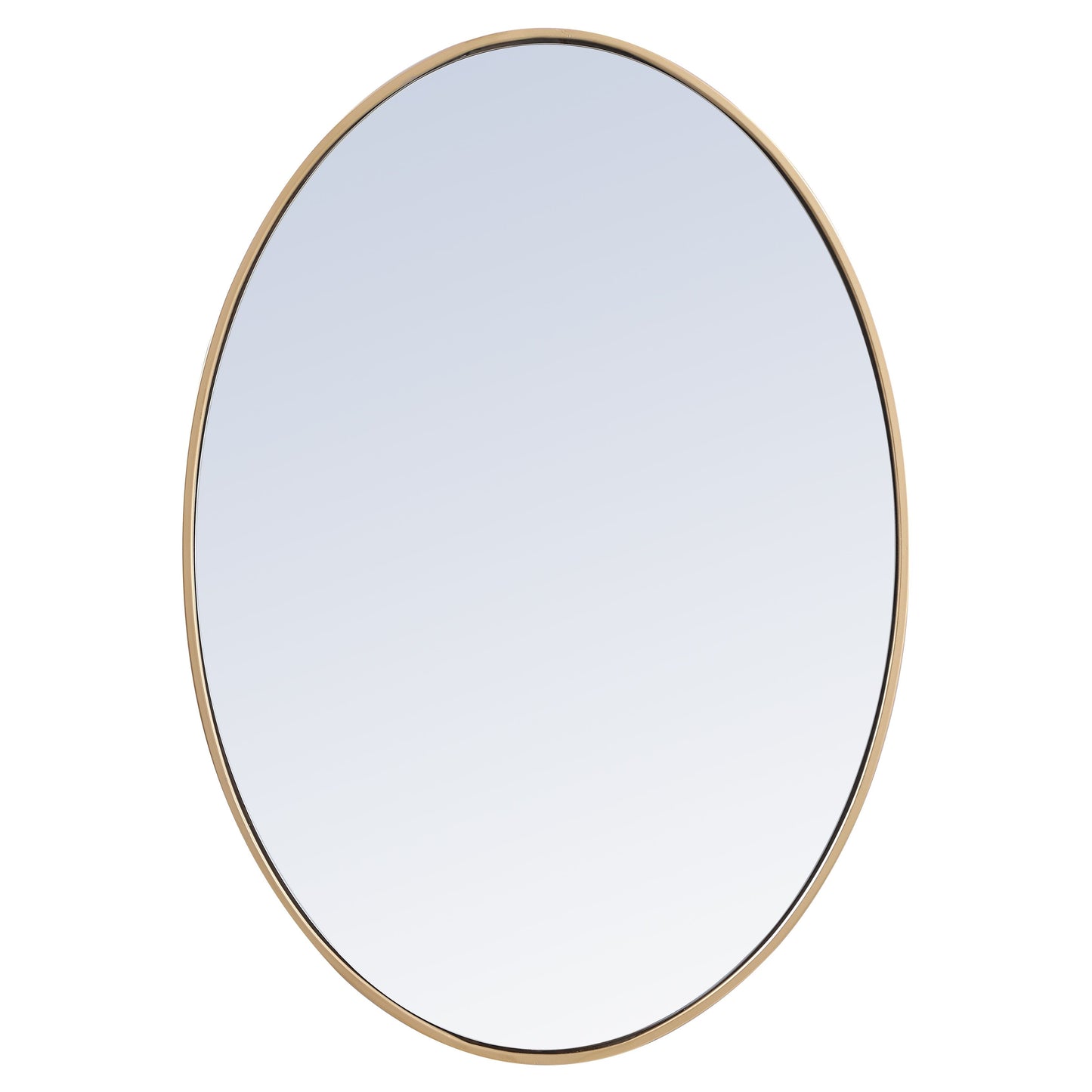 MR4624BR Decker 34" x 24" Metal Framed Oval Mirror in Brass