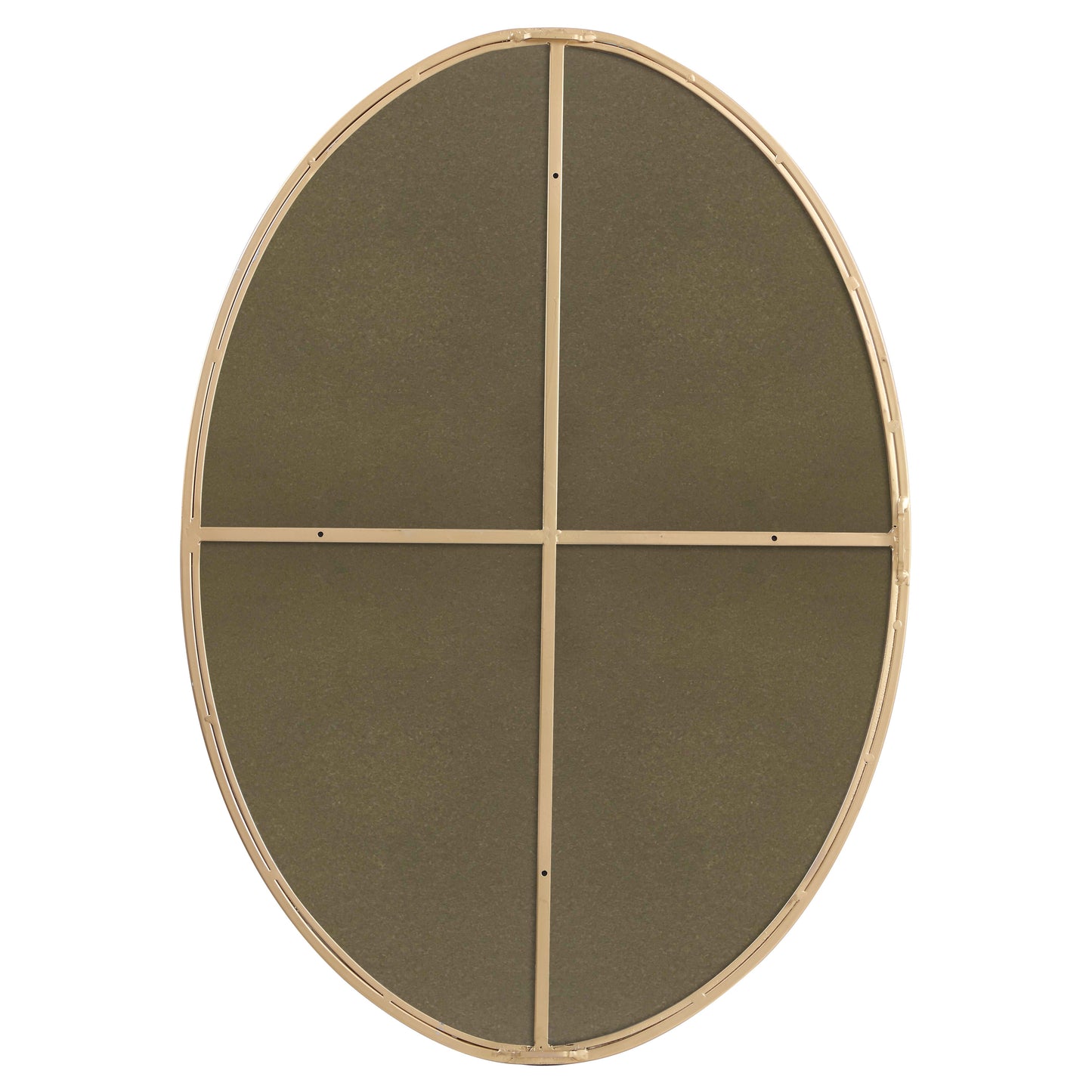 MR4624BR Decker 34" x 24" Metal Framed Oval Mirror in Brass