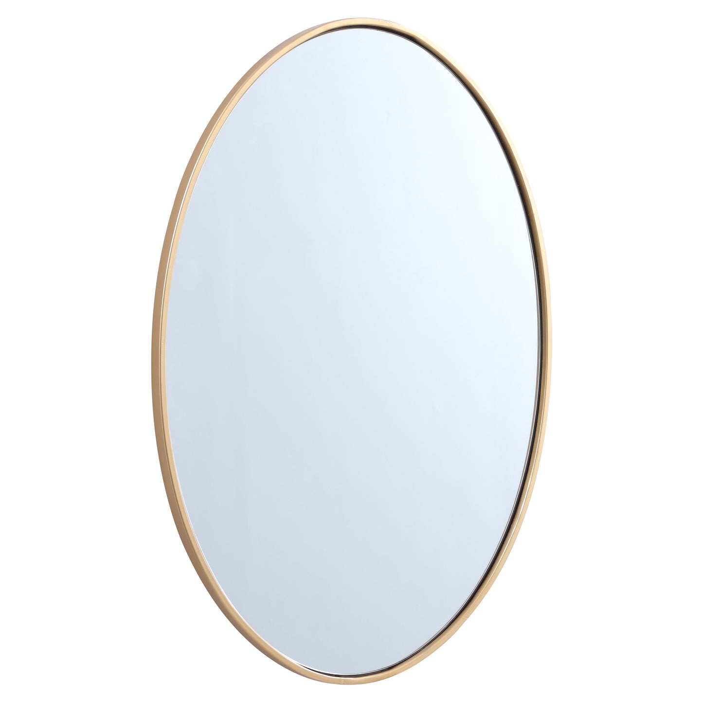 MR4624BR Decker 34" x 24" Metal Framed Oval Mirror in Brass