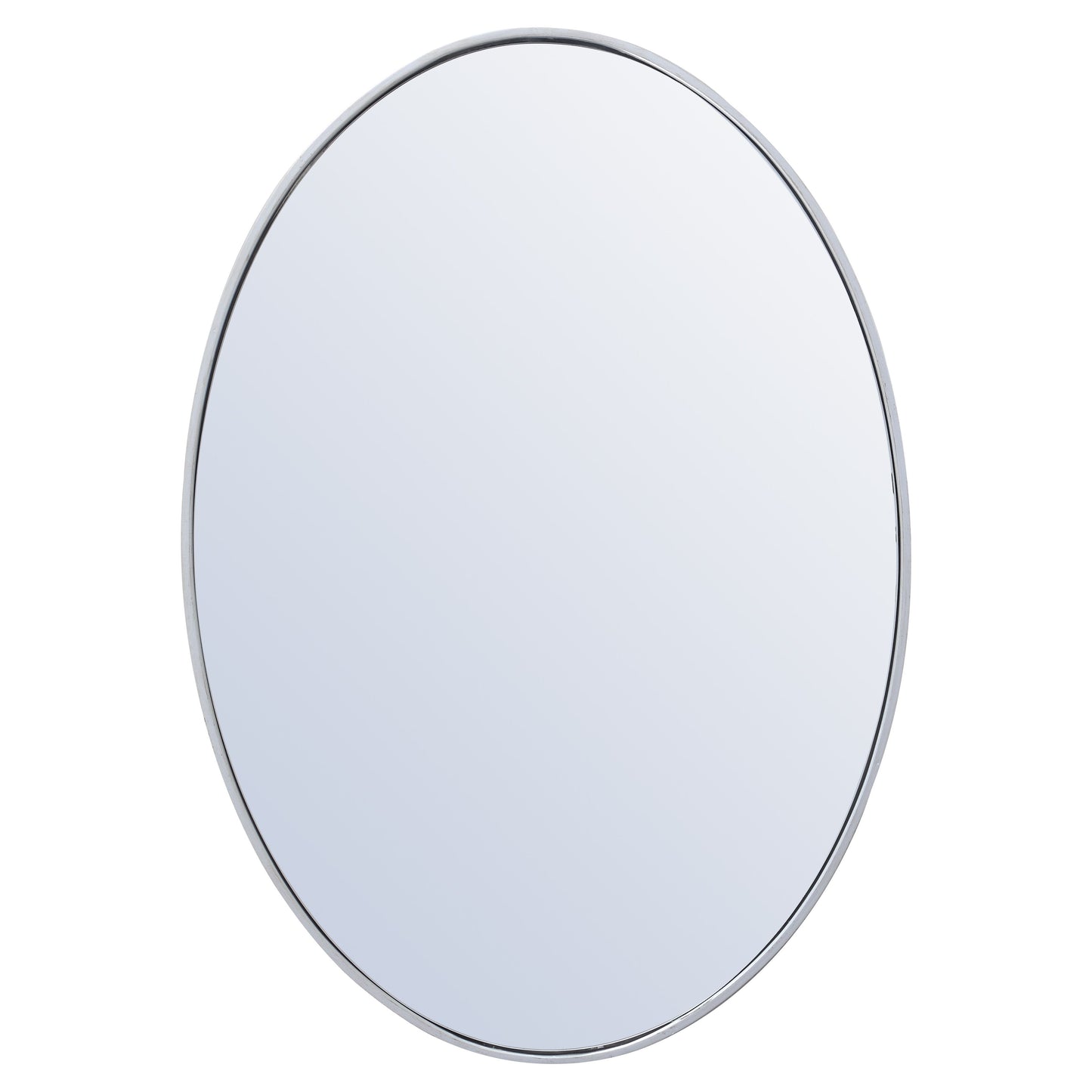 MR4624S Decker 34" x 24" Metal Framed Oval Mirror in Silver