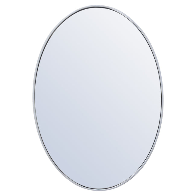MR4624S Decker 34" x 24" Metal Framed Oval Mirror in Silver
