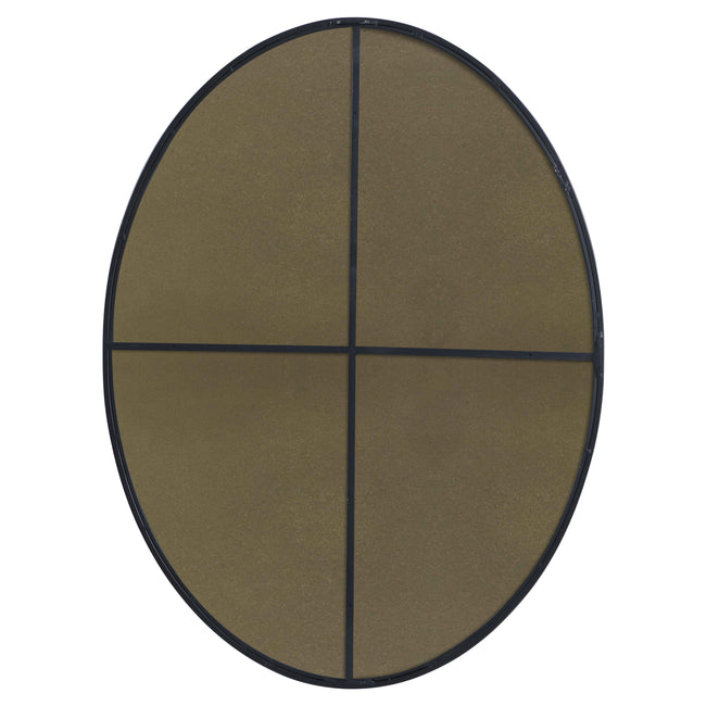 MR4630BK Decker 40" x 30" Metal Framed Oval Mirror in Black