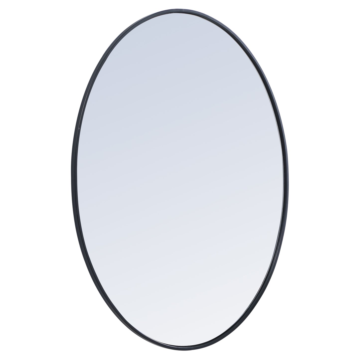 MR4630BK Decker 40" x 30" Metal Framed Oval Mirror in Black