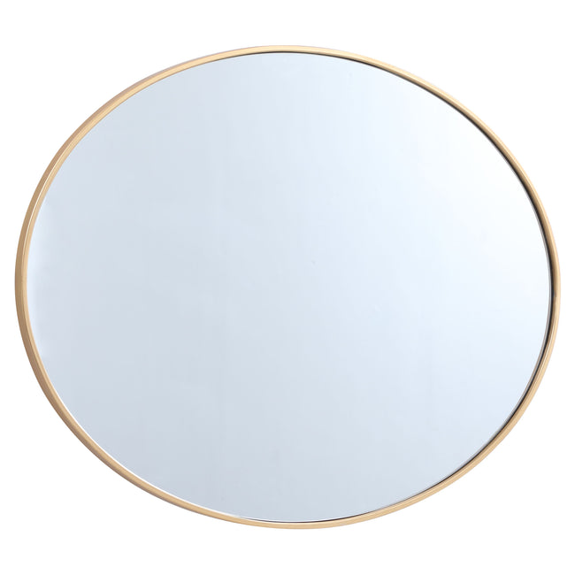 MR4630BR Decker 40" x 30" Metal Framed Oval Mirror in Brass